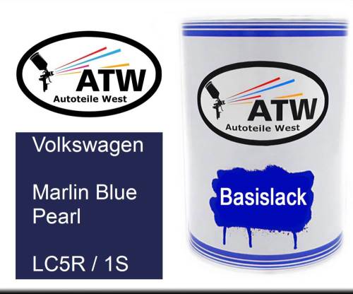 Volkswagen, Marlin Blue Pearl, LC5R / 1S: 500ml Lackdose, von ATW Autoteile West.